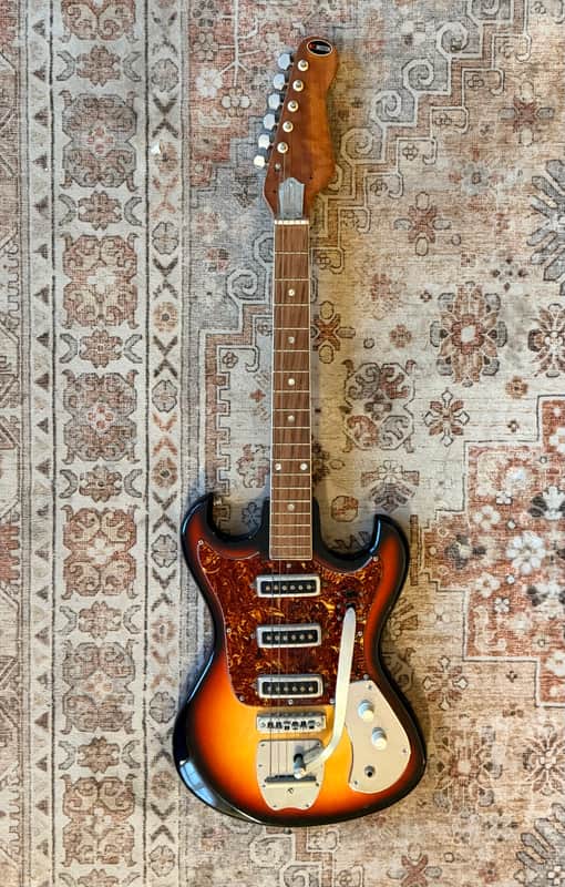 Kingston / Kawai / Teisco  “Hound Dog Taylor” style 3 pickup 1960’s - Sunburst image 1
