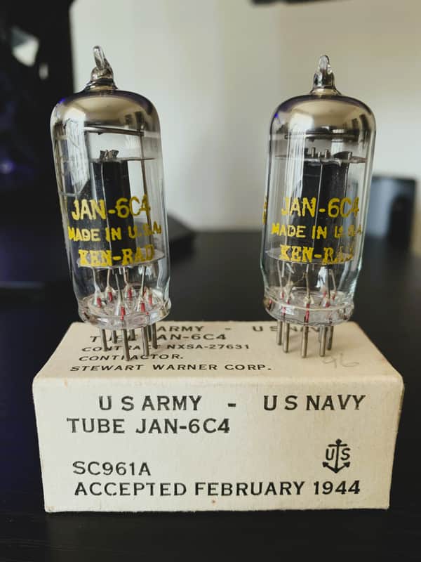 1944 Ken-Rad JAN 6C4 Vacuum Tubes – Matched Pair - NOS - Mint Condition image 1