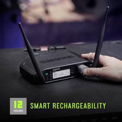 Shure GLXD16+ Dual Band Pro Digital Wireless System - Perfect for Guitar and Bass - 12-Hour Battery Life, 100 ft Range | Includes WA305 Premium Guitar Cable with 1/4" Jack & Guitar Pedal Receiver image 5