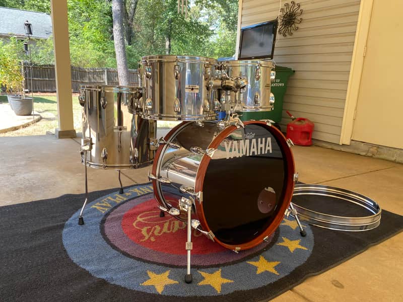 Yamaha Vintage 9000DA 4pc Chrome Over Wood Drum Set image 1