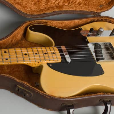 Fender Telecaster Solid Body Electric Guitar (1952), ser. #0691, original brown hard shell case. image 14