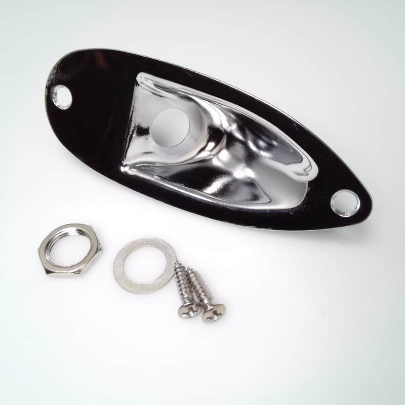 True Custom Shop® Chrome Jack Plate for Fender Stratocaster Fits USA & Import image 1
