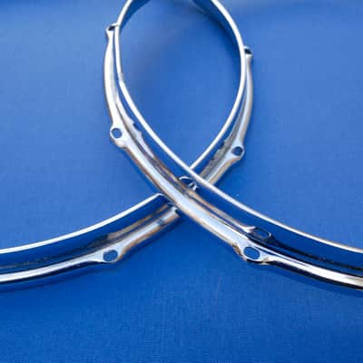 Slingerland Stick Saver Snare Hoops Pair 14" 10 Holes 70s COS image 2