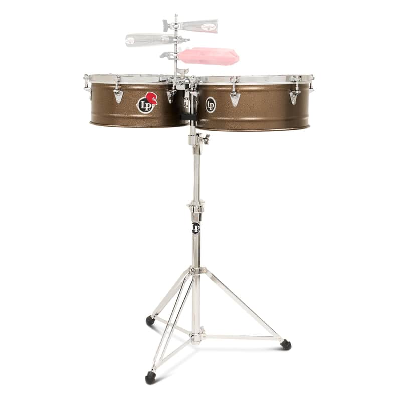 Latin Percussion Pedrito Signature Timbales - 14" & 15" Dark Mocha Steel Drum Set image 1