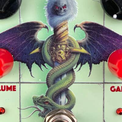 MOTLEY CRUE SOLD OUT Dr. Feelgood 30th Anniversary Guitar Distortion Effects Pedal  RARE Mick Mars 2019 - Sea Foam Green image 16