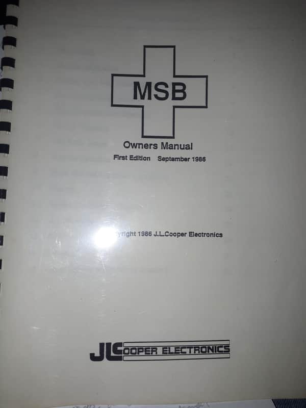 JL Cooper Owners Manual for MSB