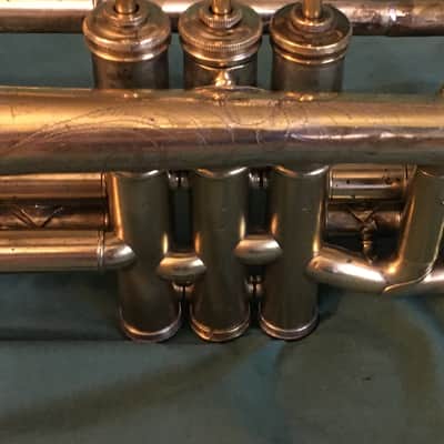 SUMMER DEAL CONN 80A 1923 GOLD PLATE CORNET STENBERG NEEDS SOME CLEAN UP SOLDER AREAS VALVES SEEM  GOOD PLAY DECENT GOLD PLATE WEAR NOT PERFECT image 23