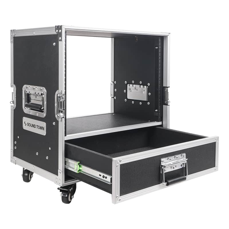 STRC-8U2DR | 8U Rack Case with 2U Rack Drawer, Casters, for 19" Amps, Mixers, Microphone Receivers image 1