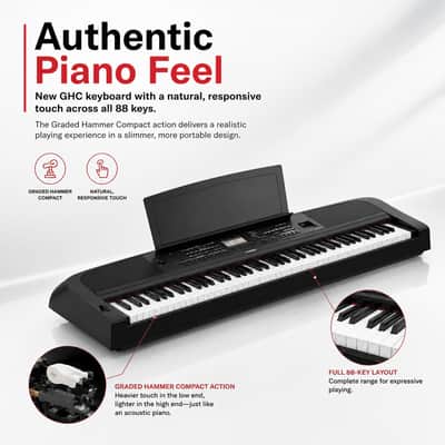 Yamaha DGX670 88-Key Portable Grand Piano Bundle with Stand and Pedal (Black) image 2