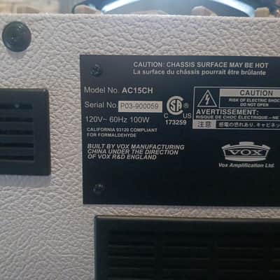 Vox AC15CH-WB Custom Limited Edition 2-Channel 15-Watt Guitar Amp Head 2017 - White Bronco image 4