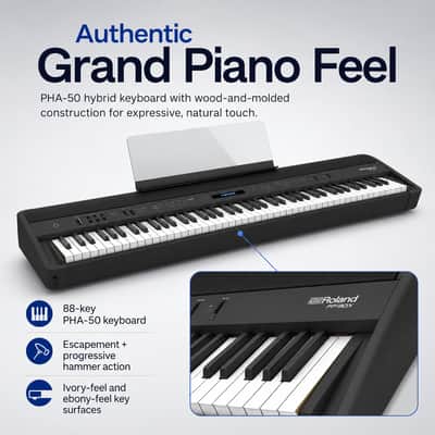 Roland FP-90X Portable Digital Piano with Pedal and Stand Bundle (Black) image 2