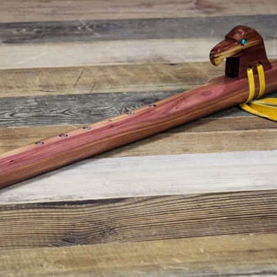 Hawk Cedar Native American Style Flute w/ Eagle Totem image 2