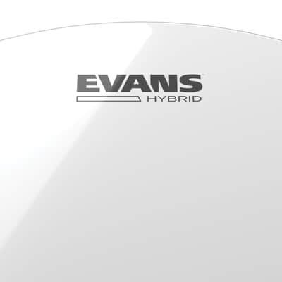 Evans Hybrid White Marching Snare Drum Head, 14 Inch image 2