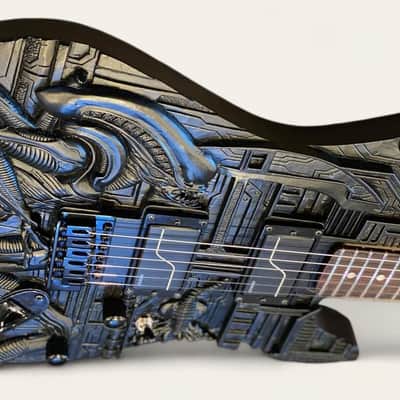 Javara Guitar Hand-carved Alien motif (inspired by the work of HR Giger) 2023 image 2