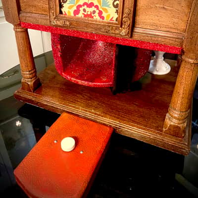 Rotary Connection  VIBRA-TABLE! Rotary / Leslie guitar speaker cabinet / side table! 12” 16 ohm 70 watt speaker. One of a kind  2026 - Wood image 7