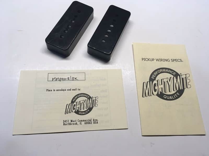 2 Mighty Mite P90 Black Guitar Pickup Cover & Benson Cover Vintage NOS Relic Wiring Diagrams Manual image 1