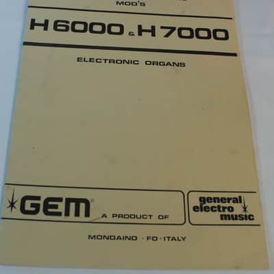 GEM Organ Schematics, models F10, H300, H400 H6000, H7000, Wizard 315, 321 1970s image 5