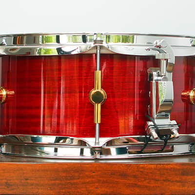 Canopus Mahogany 5.5" x 14" Snare Drum w/ VIDEO! MH-1455 Light Bordeaux Lacquer image 3