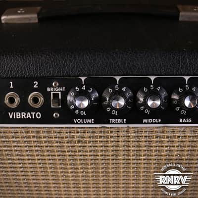 1965 Fender Twin Reverb 2-Channel 85-Watt 2x12" Guitar Combo  Black Panel image 4