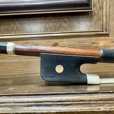German Unstamped 3/4 French-style Pernambuco Bass Bow circa 1900 image 7