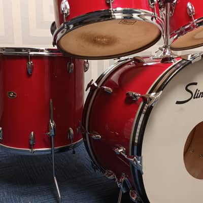 Slingerland 1970s Shell Pack in Gloss Red – 13,14,16 & 22″ image 6