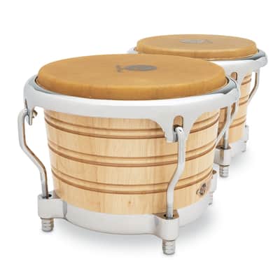 LP LP201AX-2 7-1/4" and 8-5/8" Bongos - Natural with Chrome Hardware image 5