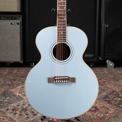 Epiphone Inspired by Gibson J-180 LS Acoustic/Electric Guitar - Frost Blue with Hardshell Case image 3