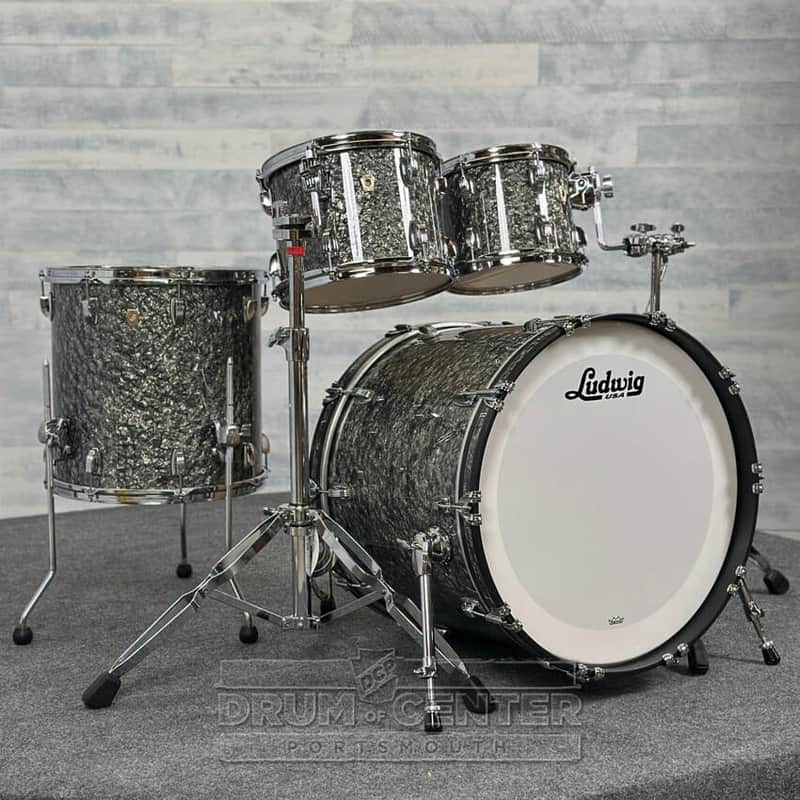 Ludwig Classic Maple 4pc Mod Drum Set Limited Edition Black Pearl image 1
