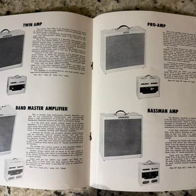 Fender 1955 Catalog Reprint Stratocaster Telecaster Precision Bass StringMaster 2 3 4 Neck Deluxe Twin Amp Band Master Pro Bassman Super Tremolux Tweed Princeton champ image 11