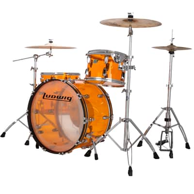 Ludwig *Pre-Order* Vistalite Amber Downbeat Acrylic Kit 14x20/8x12/14x14 Acrylic Kit Drums Shell Pack | Made in the USA | Special Order | Authorized Dealer image 2