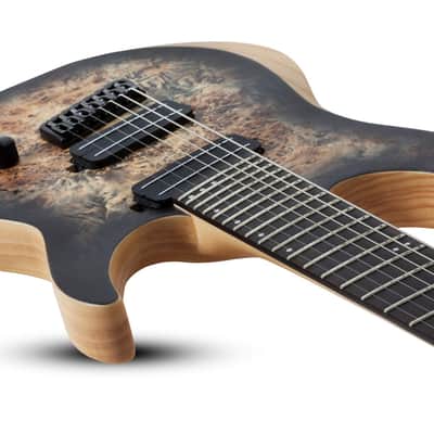Schecter Reaper-7 Multiscale LH - Satin Charcoal Burst (1515) image 6
