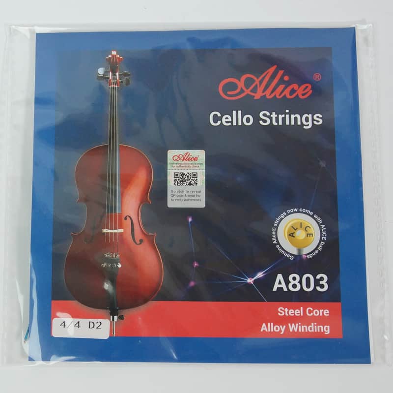 Alice Cello String Well Balanced & Deep-forceful Timbre, Steel Core w/ Alloy Winding, 4/4 D2 image 1