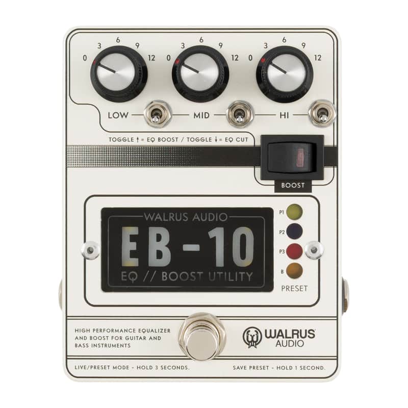 Walrus Audio EB-10 Preamp / EQ / Boost Pedal (Cream) Cream