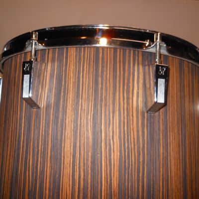 Vintage 80's SONOR PHONIC-PLUS Series 18" deep x 16" wide Makassar Ebony Floor Tom image 3