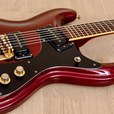 1993 Mosrite USA '64 Ventures Model "Built in Soul" Candy Apple Red w/ Vibramute, Case image 6