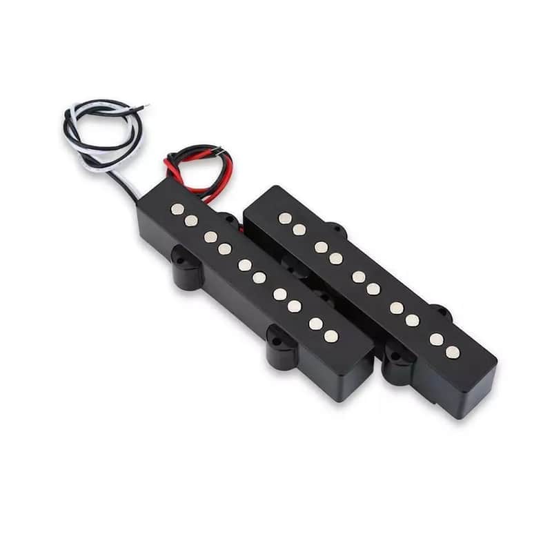 5-String Jazz Bass Humbucker Pickup Set – Neck & Bridge, Open Style, Low-Noise, Black image 1