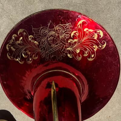 Conn Panamerican 32K 1950s-60s - Metallic Red Lacquer with Deluxe Engraving image 3
