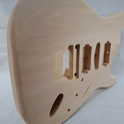 Unfinished Basswood HSH guitar body - fits Fender Strat Stratocaster neck Floyd Rose P077 image 5