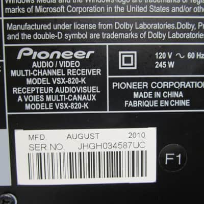 Pioneer VSX-820-K Audio/ Visual Multi-Channel Receiver, 5.1 Surround, Excellent Condition image 9