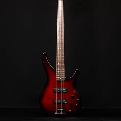Yamaha TRBX604FM 4-String Bass, Dark Red Burst image 5