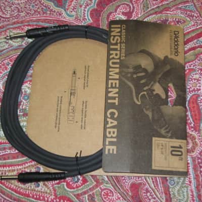 TWO new in package D'Addario Classic Series Instrument Cable Straight to Straight, 10ft. PW-CGT-10, Black / ultra-pure, oxygen-free copper coaxial conductor with dense spiral shielding in a low capacitance design / Double molded plug design image 11