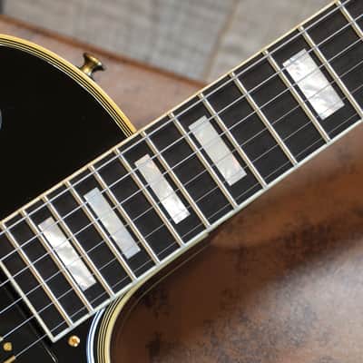 2022 Gibson Custom Shop 1954 Reissue Les Paul Custom 70th Anniversary Electric Guitar Black Ebony + COA OHSC image 9
