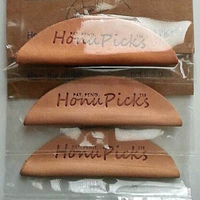 Ukulele Pick (3-Pack) Guitar Pick - Ergonomic Leather Uke Pick by HonuPicks image 1