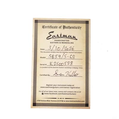 Eastman SB59 Vintage Satin Goldburst image 10