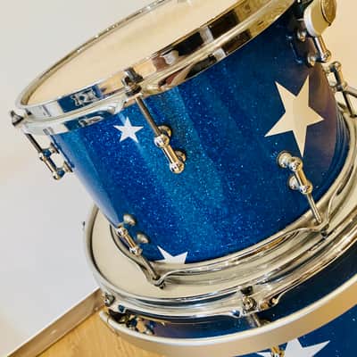 Custom Orange County Drums & Percussion (OCDP) USA Blue Sparkle Drum Kit image 8