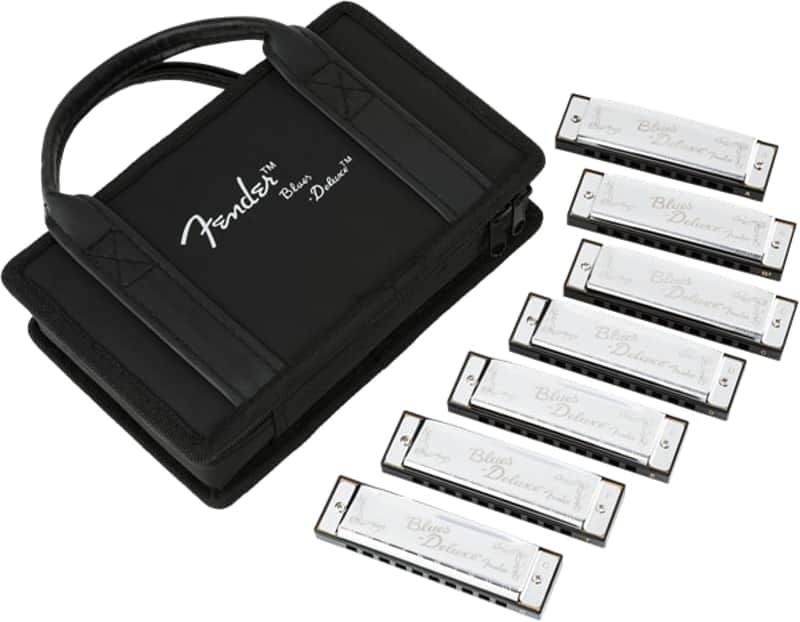 Fender #0990701049 - Blues Deluxe Harmonica, Pack of 7, with Case image 1