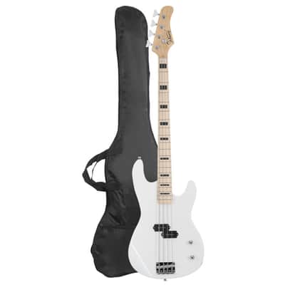Glarry White GP PRO Electric Bass Guitar image 1