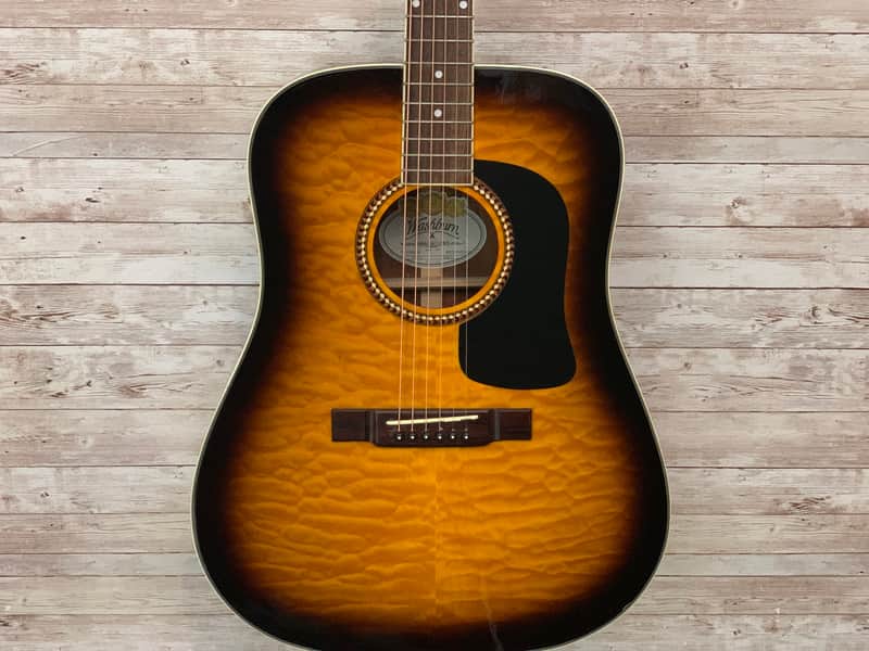 Used Washburn D-10QSB Acoustic Guitar Tobacco Sunburst image 1
