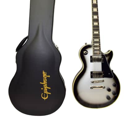 Epiphone Les Paul Custom LTD Electric Guitar, Silver Burst w/ Case image 1