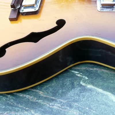 Teisco EP-8 1960's 2 Tone Sunburst Hollow Body Guitar image 8